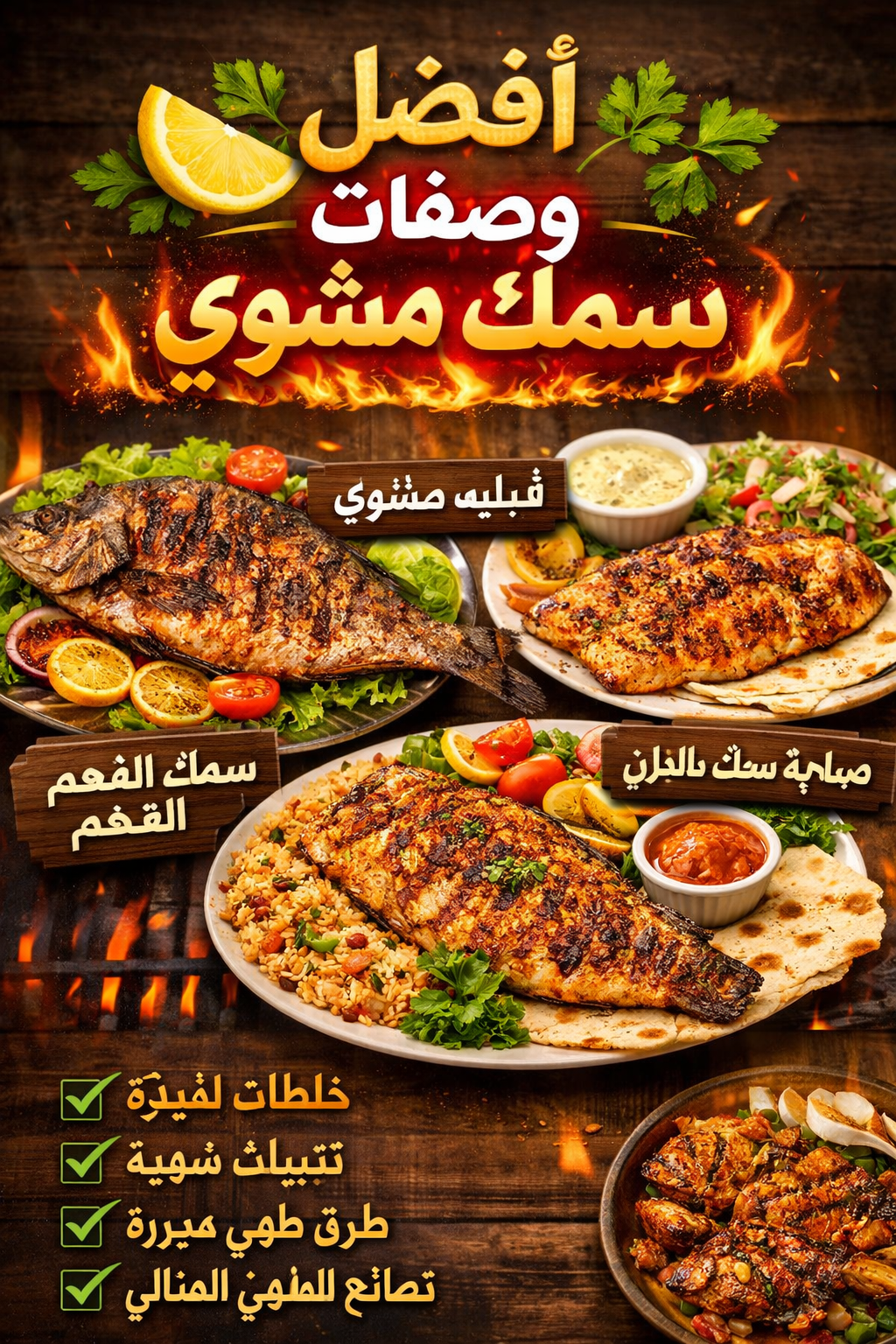 أفضل وصفات سمك مشوي للغداء والعشاء